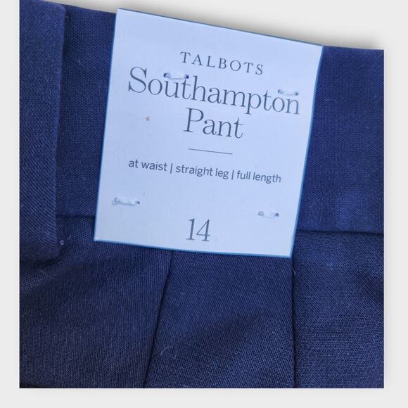 Talbots Pants Women's 14 Navy Blue Southhampton Pant Straight Leg Office Career - Picture 5 of 6